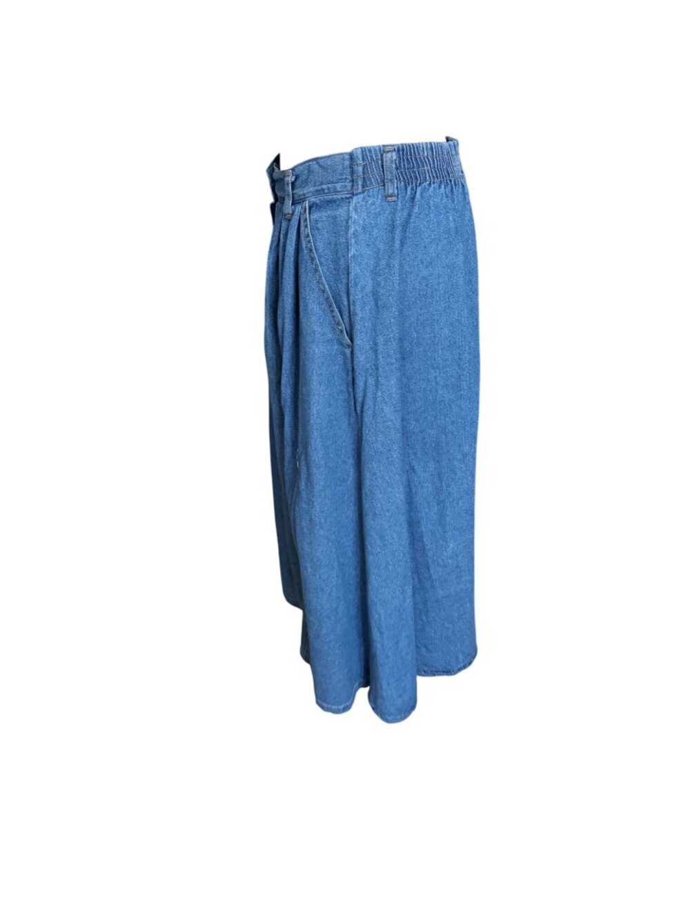 Vintage Cherokee Denim Midi Skirt With Button Front Size 16 Elastic Waist Made I - Picture 3 of 4